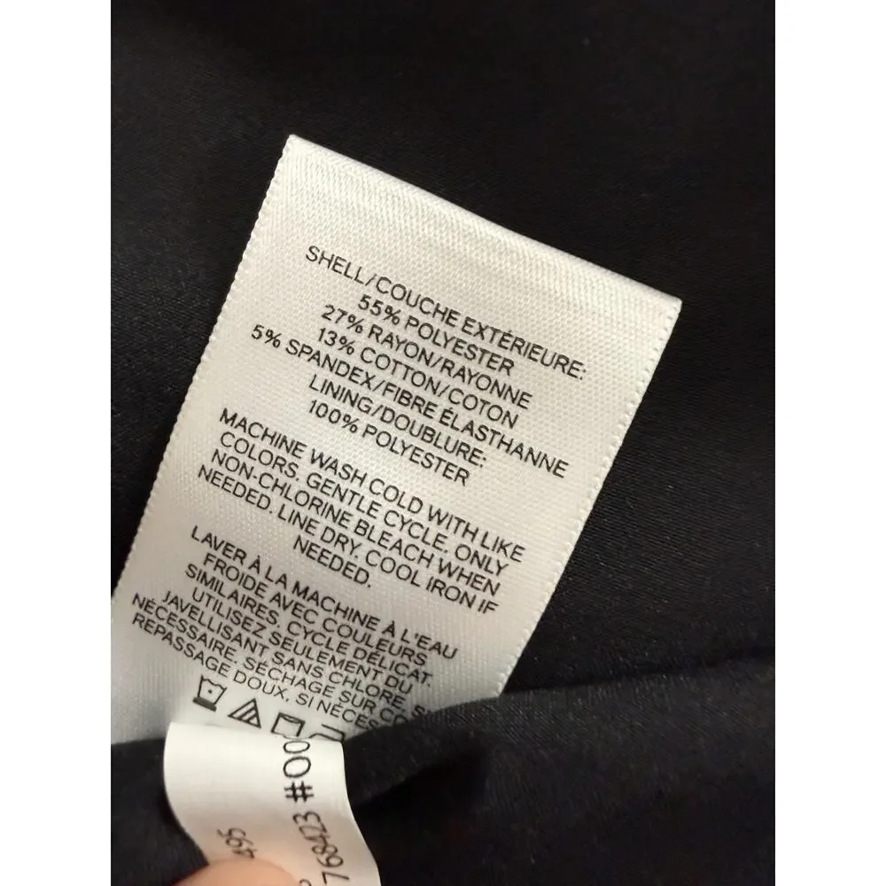 Express Size 14 Minimalist Preppy Career Pencil Skirt Black Zip Stretch - Picture 6 of 7
